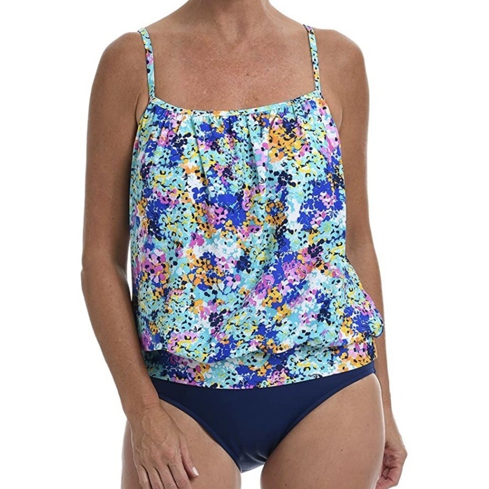 Bandeau‎ Tankini Swimsuit Top, sz 16 NWT